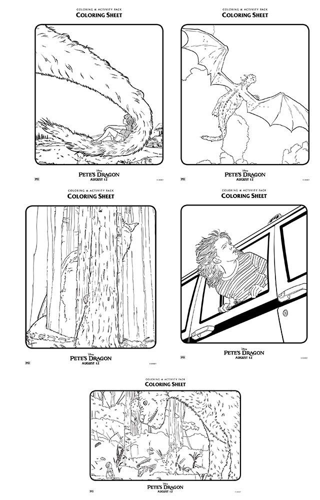 Pete's Dragon colouring and activity sheets