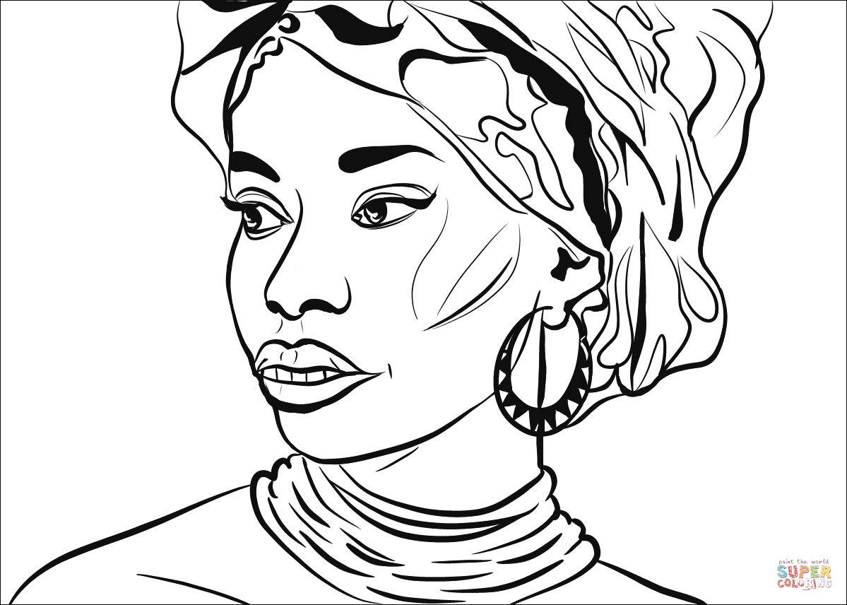 African Woman coloring page | Free Printable Coloring Pages