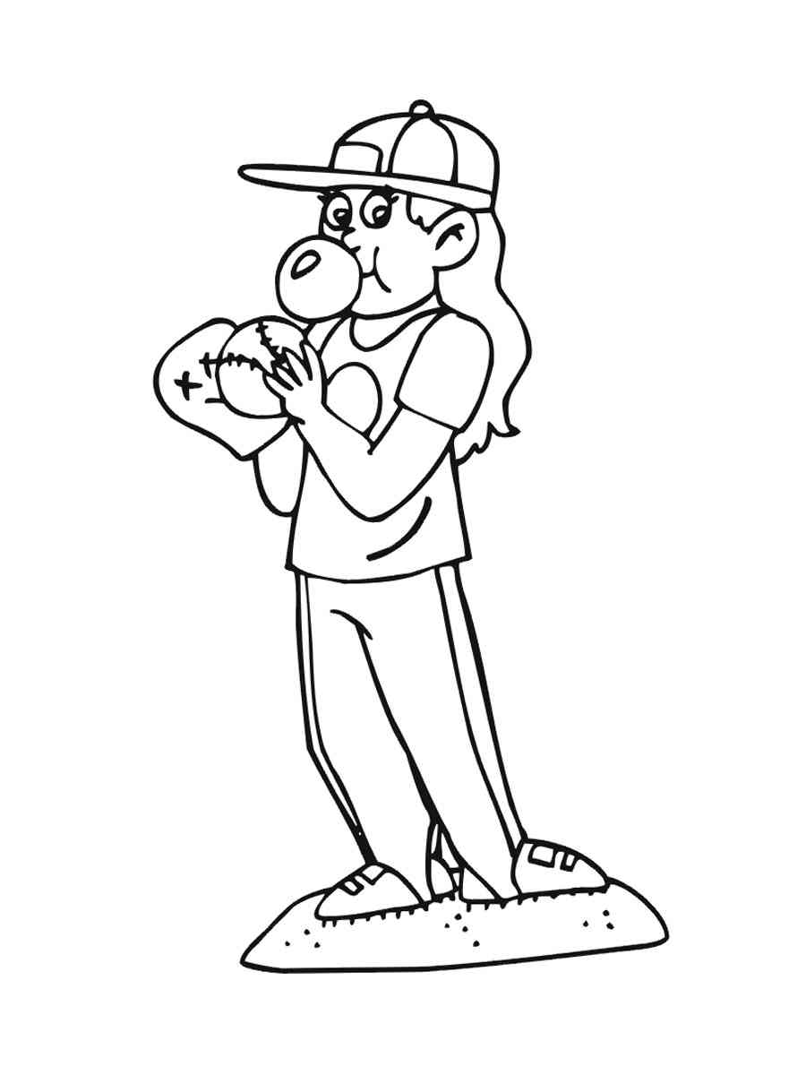 Softball coloring pages - Free Printable