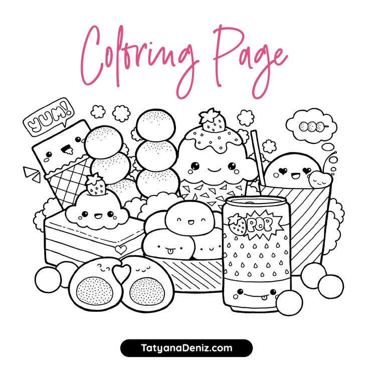 FREE Coloring Page with Kawaii Food Doodle - Printable PDF | Free coloring  pages, Doodle coloring, Cute coloring pages