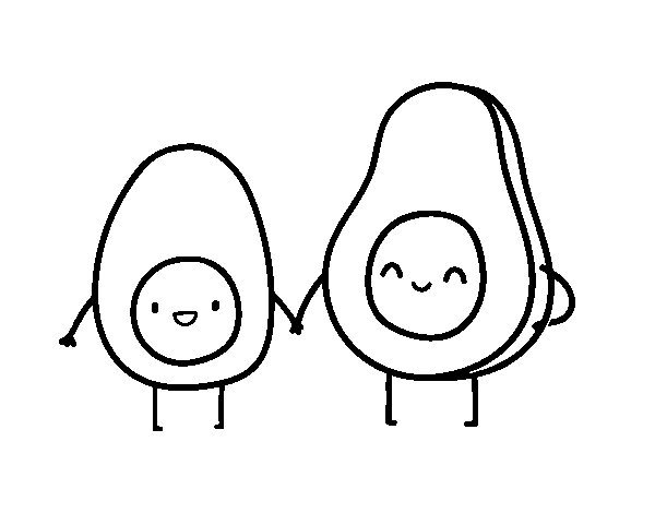 Egg and avocado coloring page - Coloringcrew.com