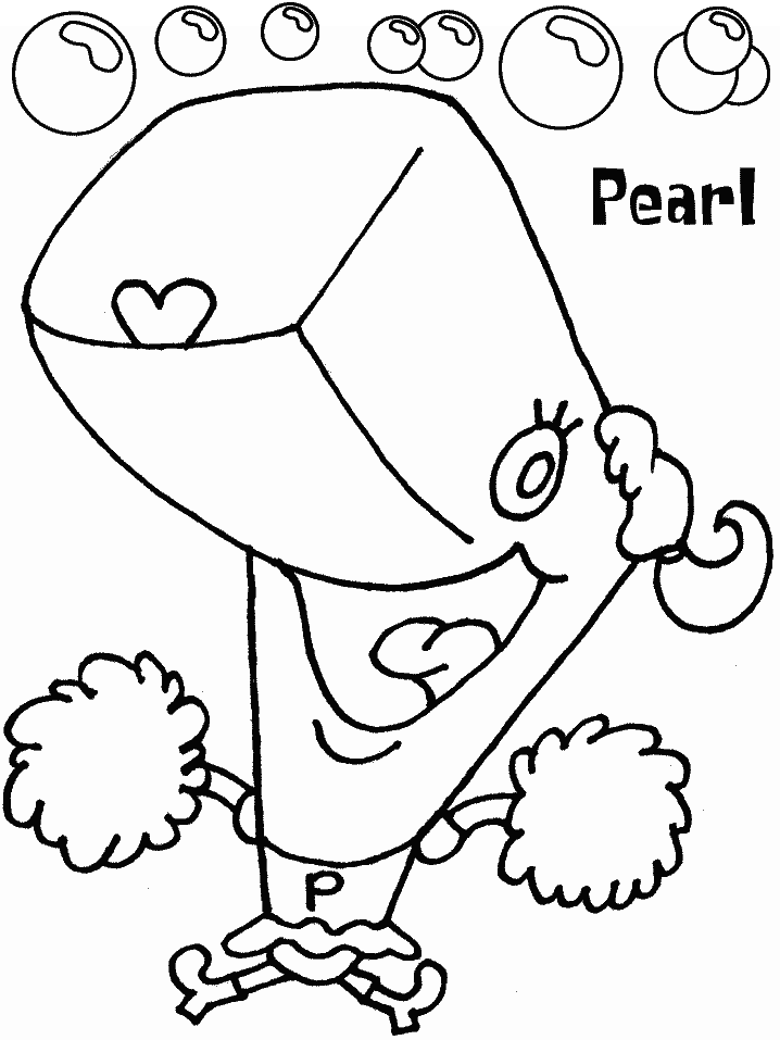 Spongebob Coloring Pages Pearl - Get Coloring Pages