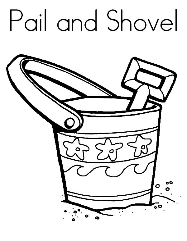 Bucket and Shovel Coloring Page - Get Coloring Pages