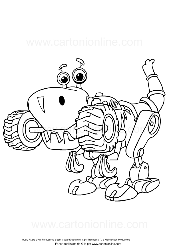 Drawing of Jobot di Rusty Rivets coloring page