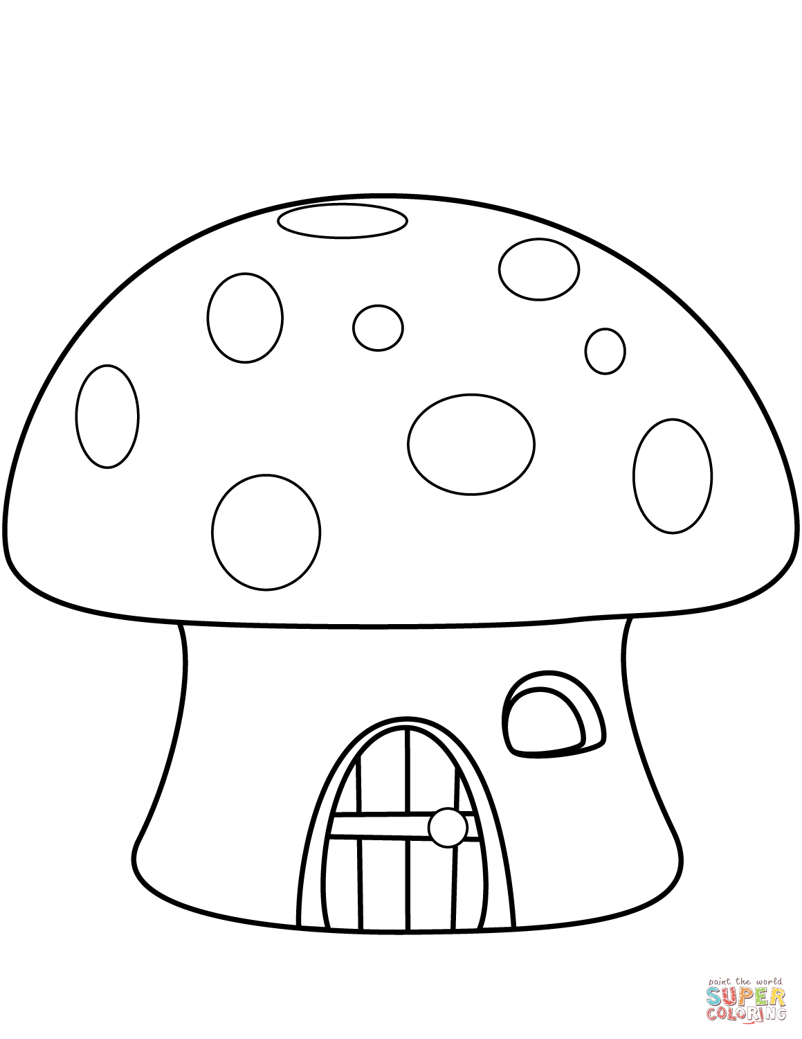 Mushroom House coloring page | Free Printable Coloring Pages