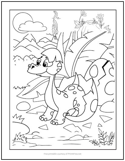 New Baby Dinosaur Coloring Page | Print it Free
