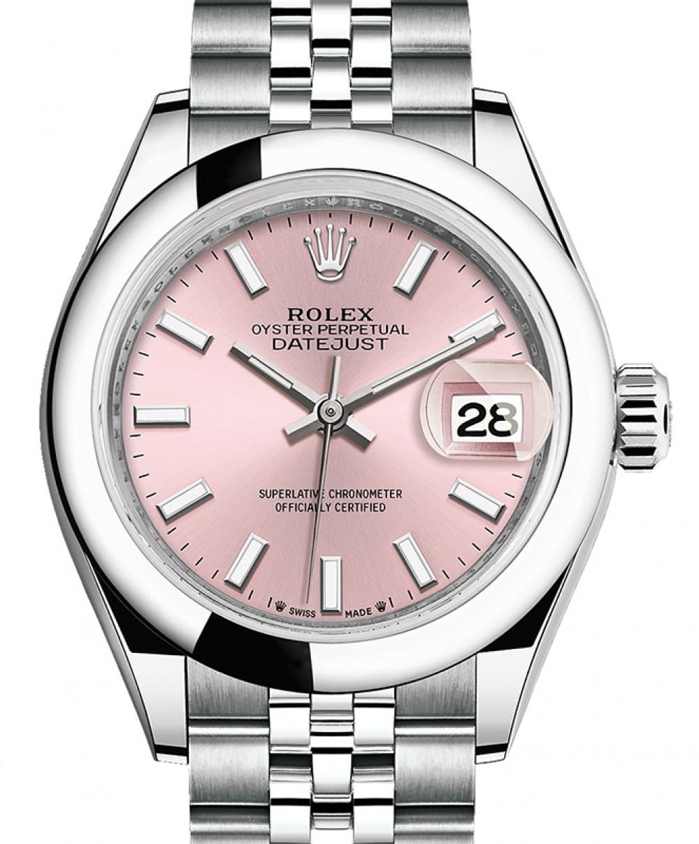 Rolex Lady-Datejust 28 279160 Pink Index Domed Stainless Steel Jubilee 28mm  Automatic - BRAND NEW