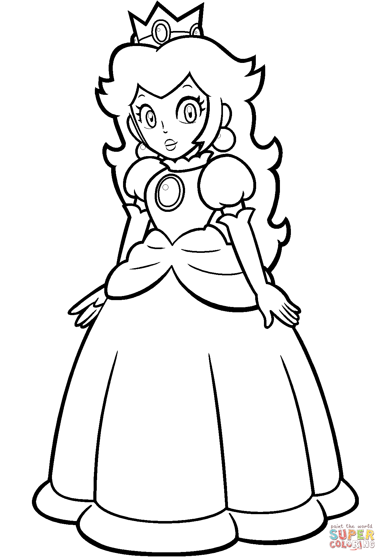 Mario Princess Peach coloring page | Free Printable Coloring Pages