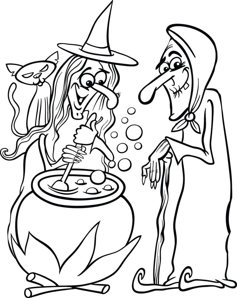 Witch coloring pages | Printable coloring pages - Wonder Day