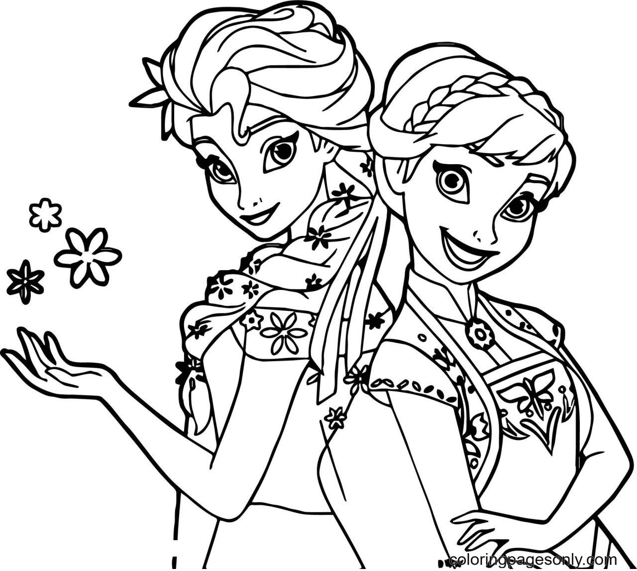 Disney Frozen Elsa And Anna Coloring Pages - Elsa and Anna Coloring Pages - Coloring  Pages For Kids And Adults