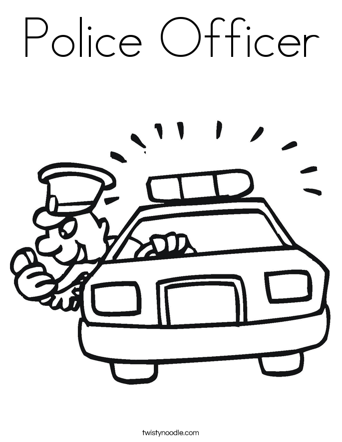 Police Officer Coloring Page - Twisty Noodle
