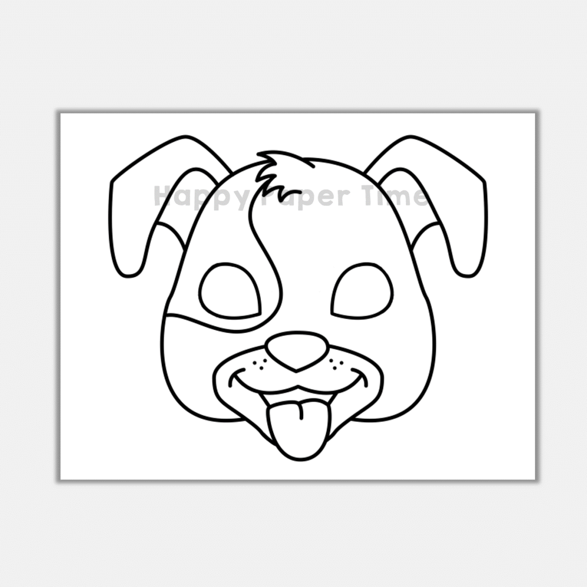 Dog Paper Mask Printable Animal Pet Coloring Craft Activity Costume Template  | Made By Teachers