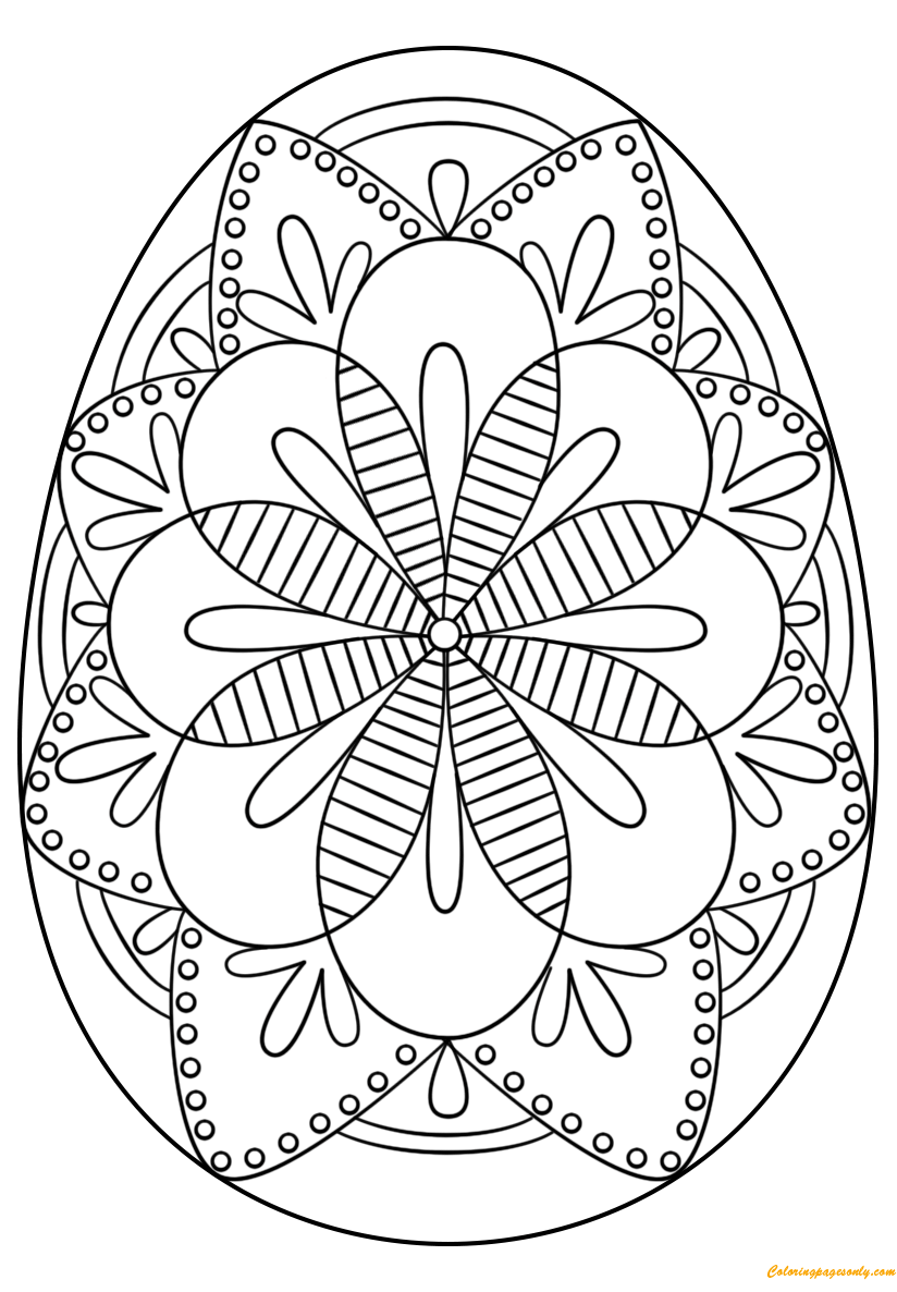 Intricate Colorful Easter Egg Coloring Pages - Arts & Culture Coloring Pages  - Coloring Pages For Kids And Adults