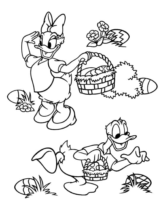 Donald Duck Easter Basket Coloring Page - Free Printable Coloring Pages for  Kids