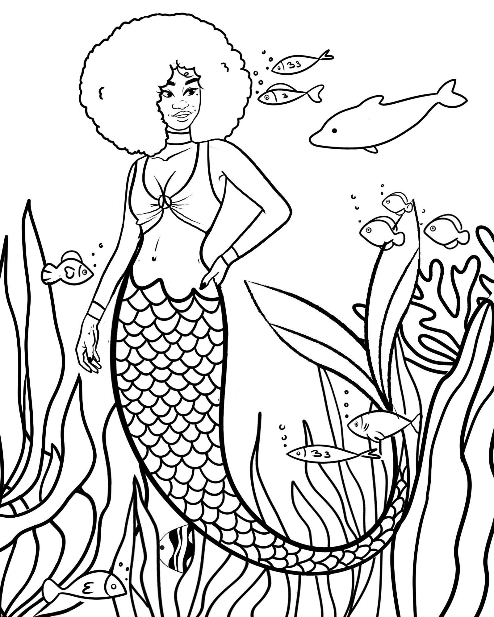 Printable Mermaid Coloring Page Digital Download - Etsy