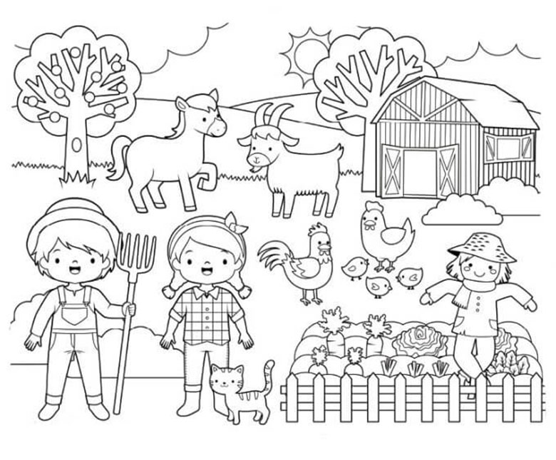 Normal Farm Coloring Page - Free Printable Coloring Pages for Kids
