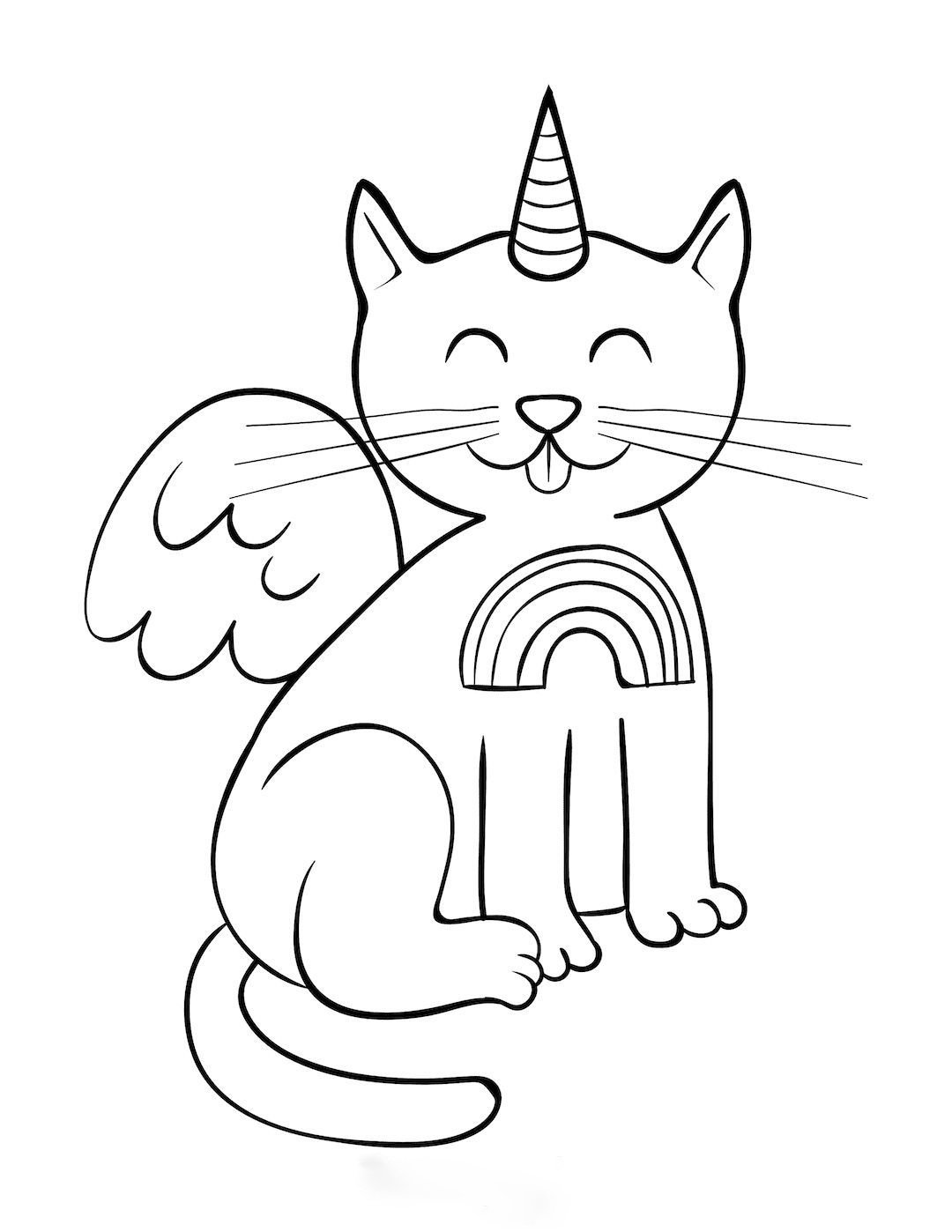 Unicorn Cat Coloring Pages Printable ...