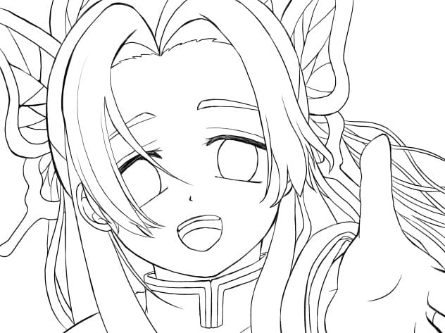 Kanae Kocho Face Coloring Page - Anime ...