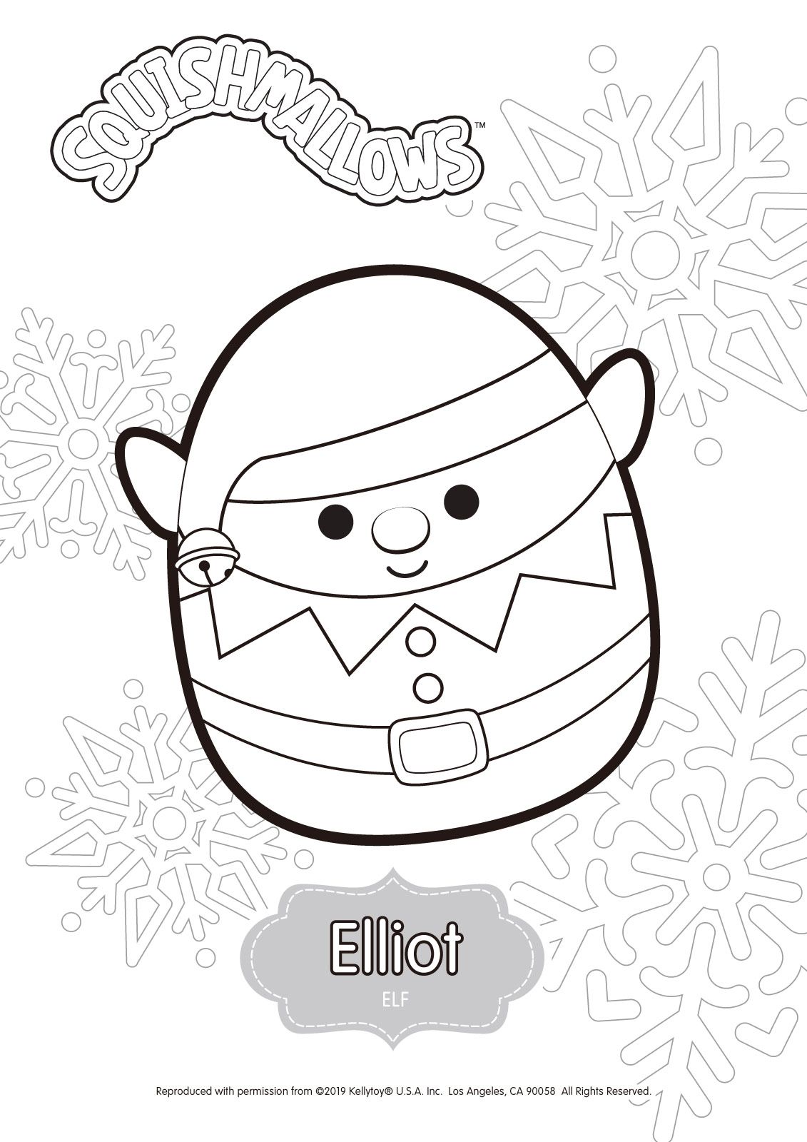 Elliot from Squishmallows Coloring Pages. | Kids christmas coloring pages,  Printable christmas coloring pages, Cool coloring pages