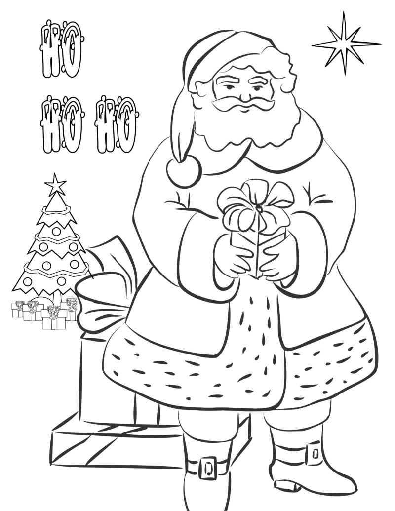Old Fashioned Santa Coloring Page - Mama Likes This