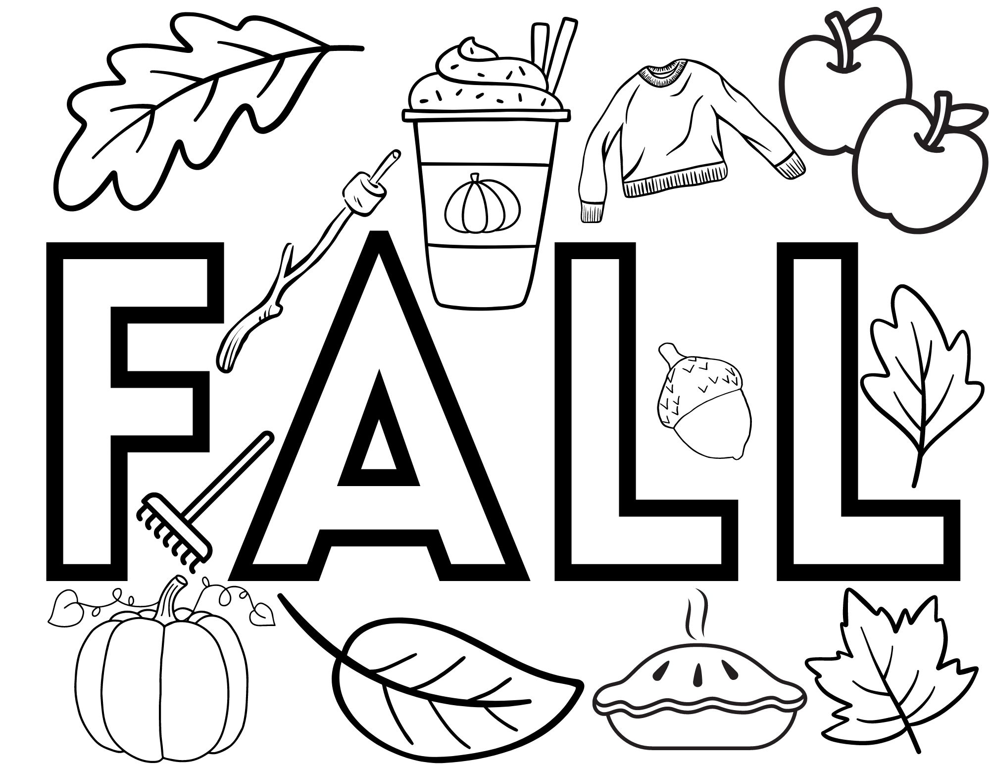 Printable Cute Fall Coloring Pages ...