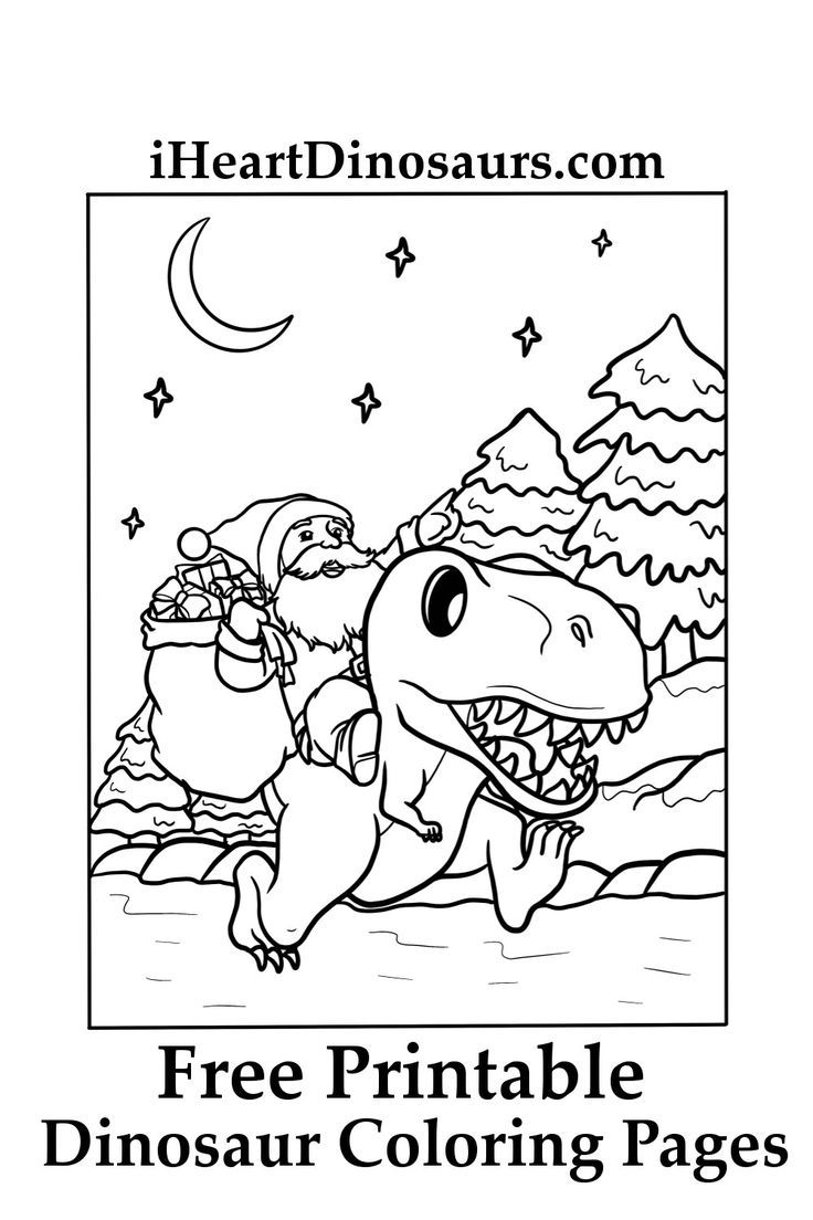 Christmas Dinosaur Coloring Page ...