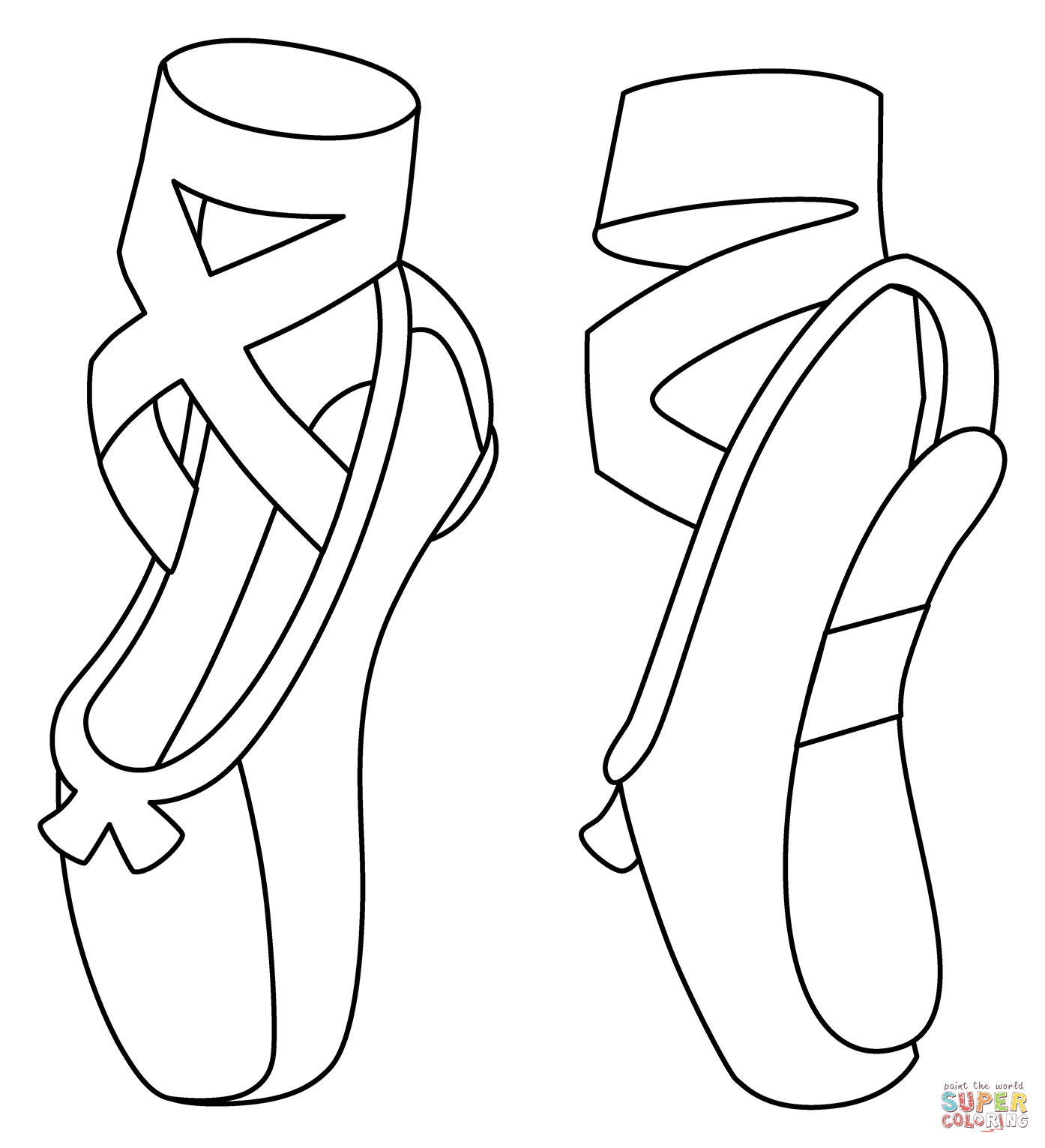 Pointe Shoes Coloring Pages - Coloring Nation