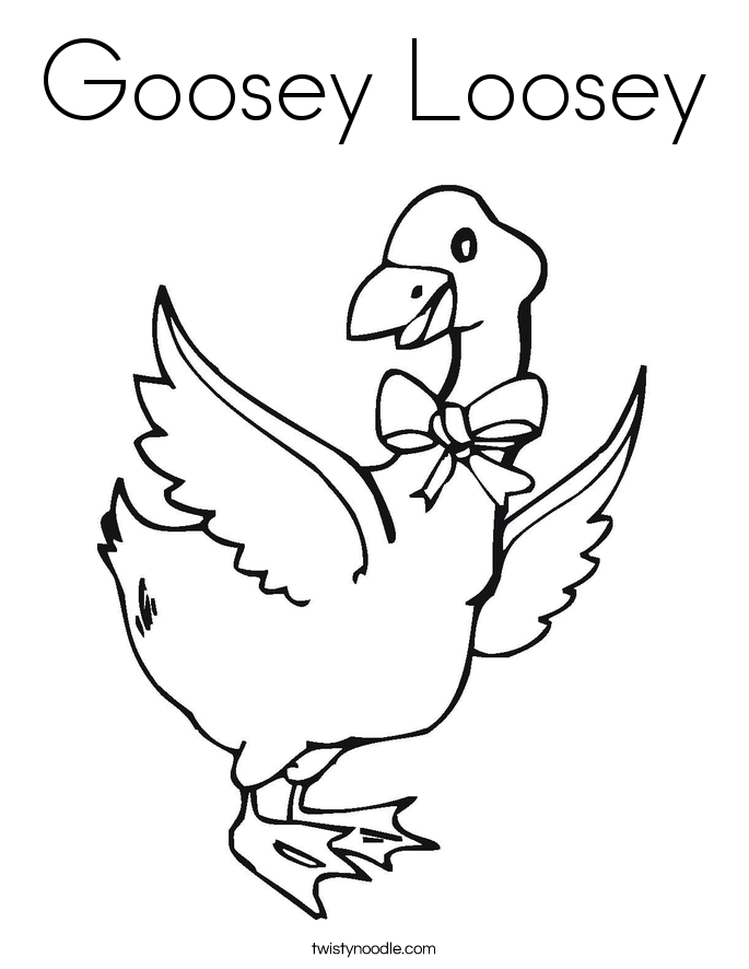 Goosey Loosey Coloring Page - Twisty Noodle