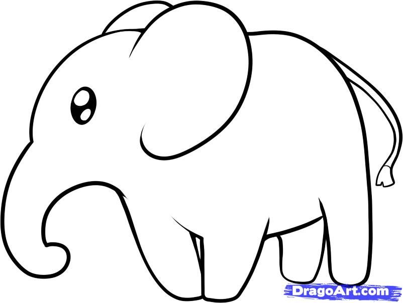 How to Draw an Elephant for Kids, Step by Step, Animals For Kids ...