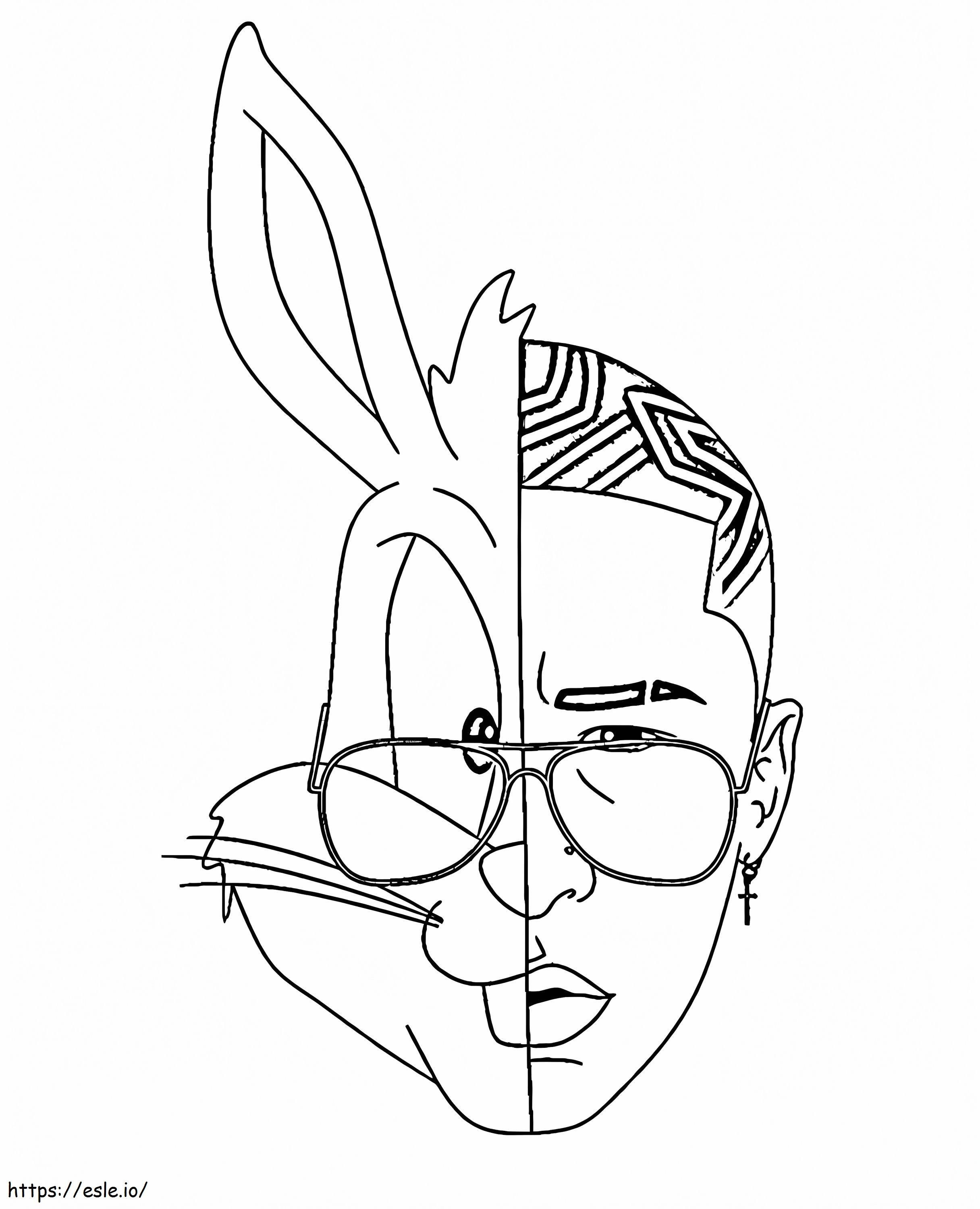 Cool Bad Bunny coloring page