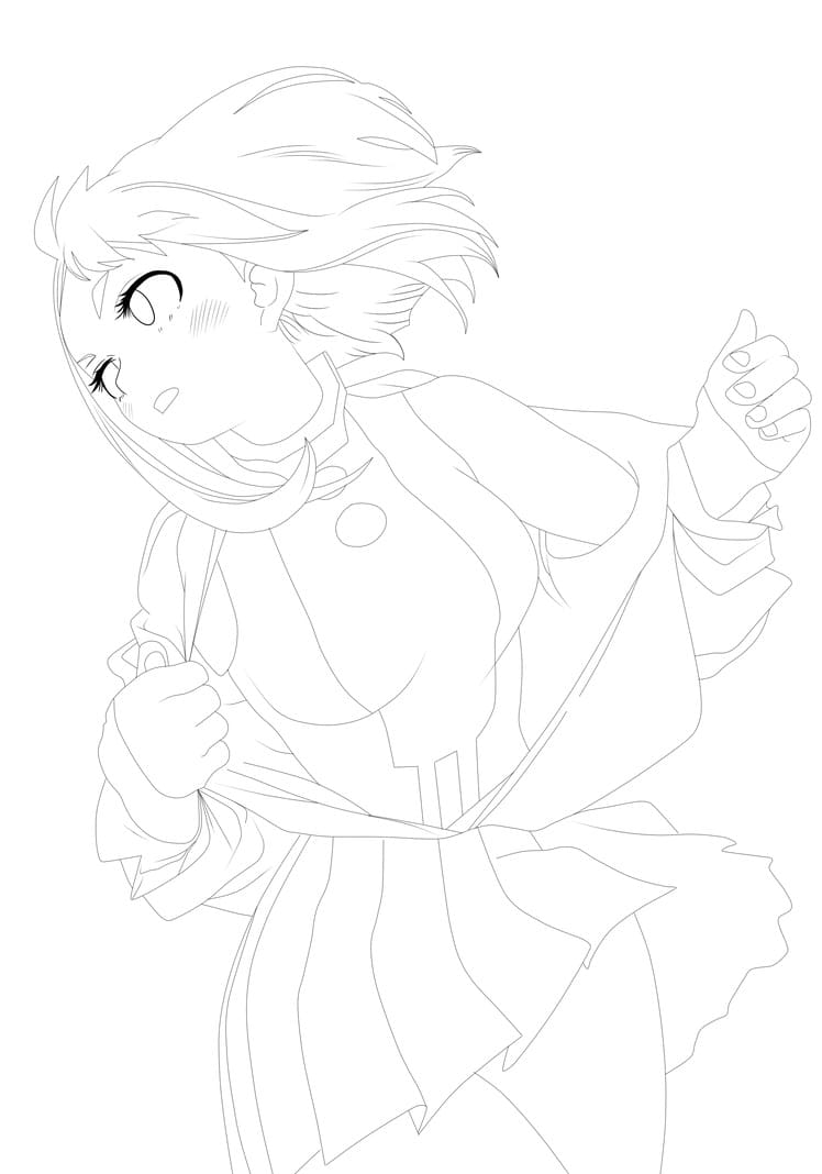 Uraraka from My Hero Academia Coloring Page - Free Printable Coloring Pages  for Kids