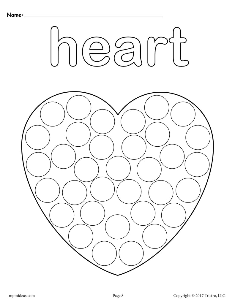 Heart Do-A-Dot Printable - Heart Coloring Page – SupplyMe