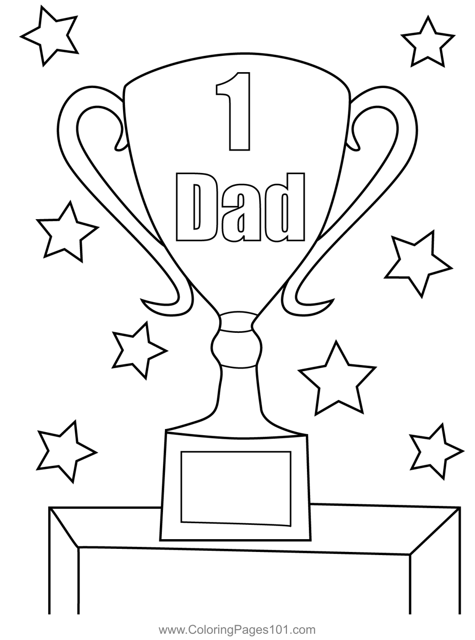 Number One Dad Trophy Coloring Page for Kids - Free Father's Day Printable Coloring  Pages Online for Kids - ColoringPages101.com | Coloring Pages for Kids