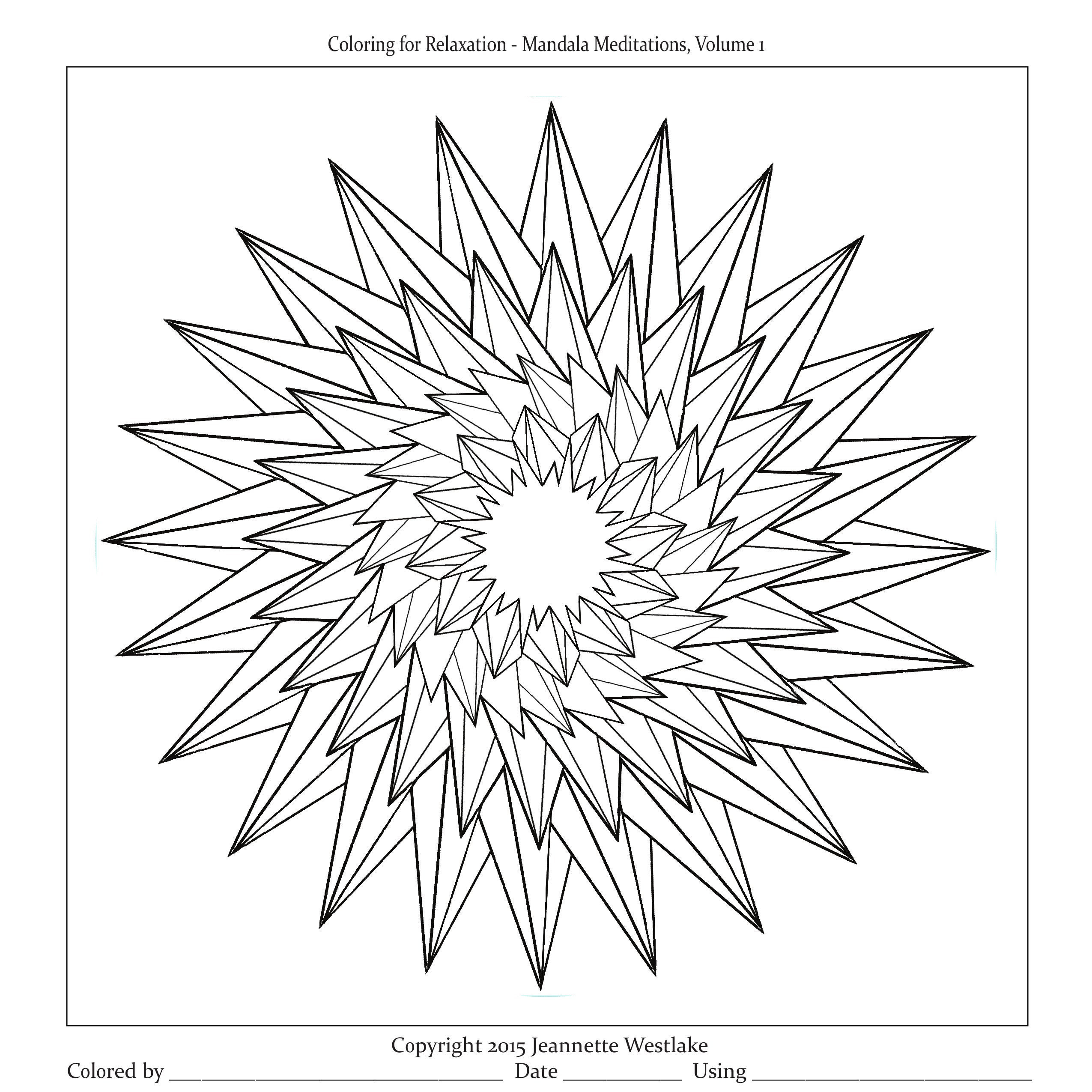 Easy Mandala Meditatons Coloring Pages 1 - Etsy