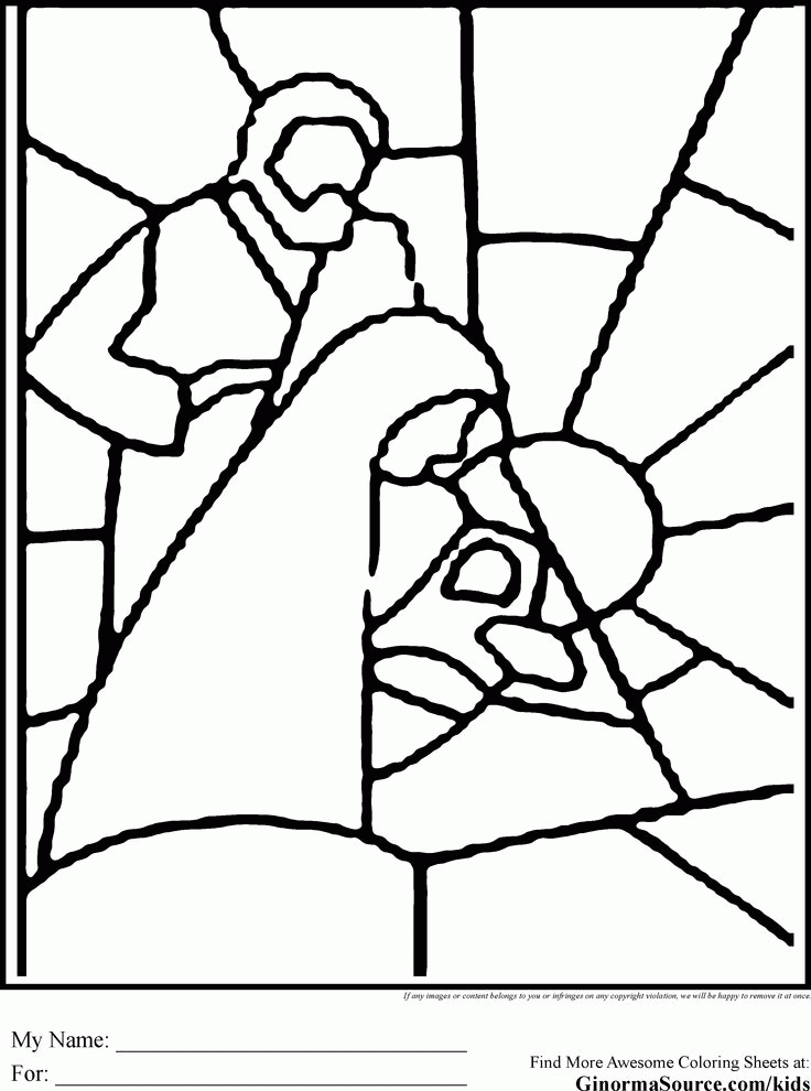 Simple Angel Outline | Christmas Coloring Pages Stained Glass ...
