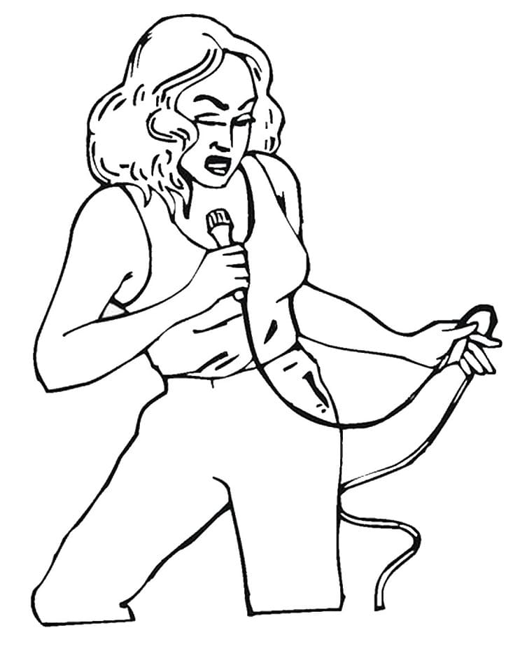 David Bowie British Rockstar Coloring Page - Free Printable Coloring Pages  for Kids