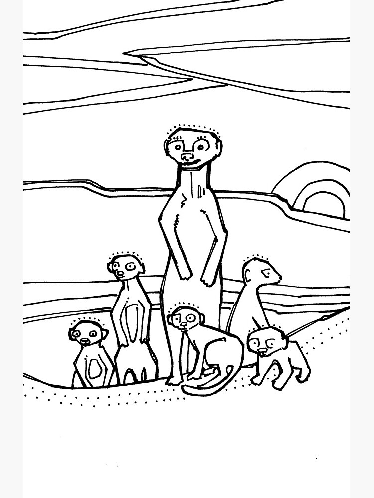 Meerkat, Coloring Book Page