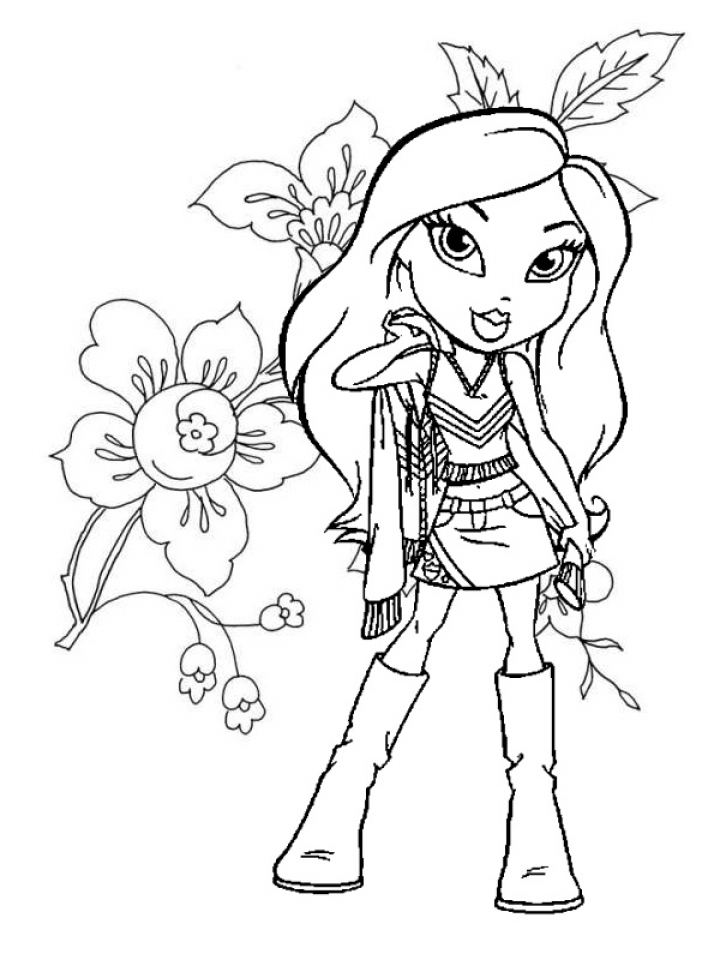 Only free bratz doll coloring pages