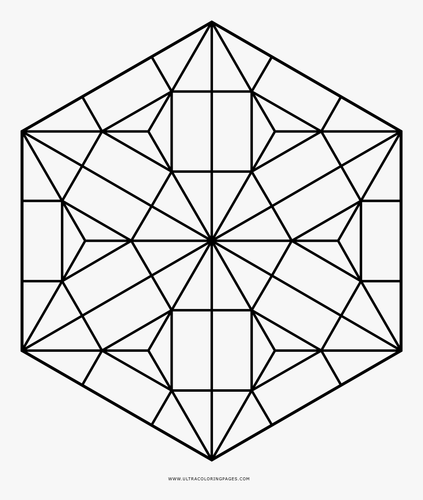 Hexagon Pattern Coloring Page, HD Png Download - kindpng