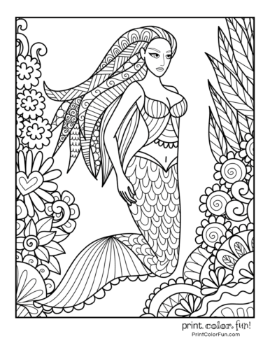 30+ mermaid coloring pages: Free fantasy printables - Print. Color. Fun!