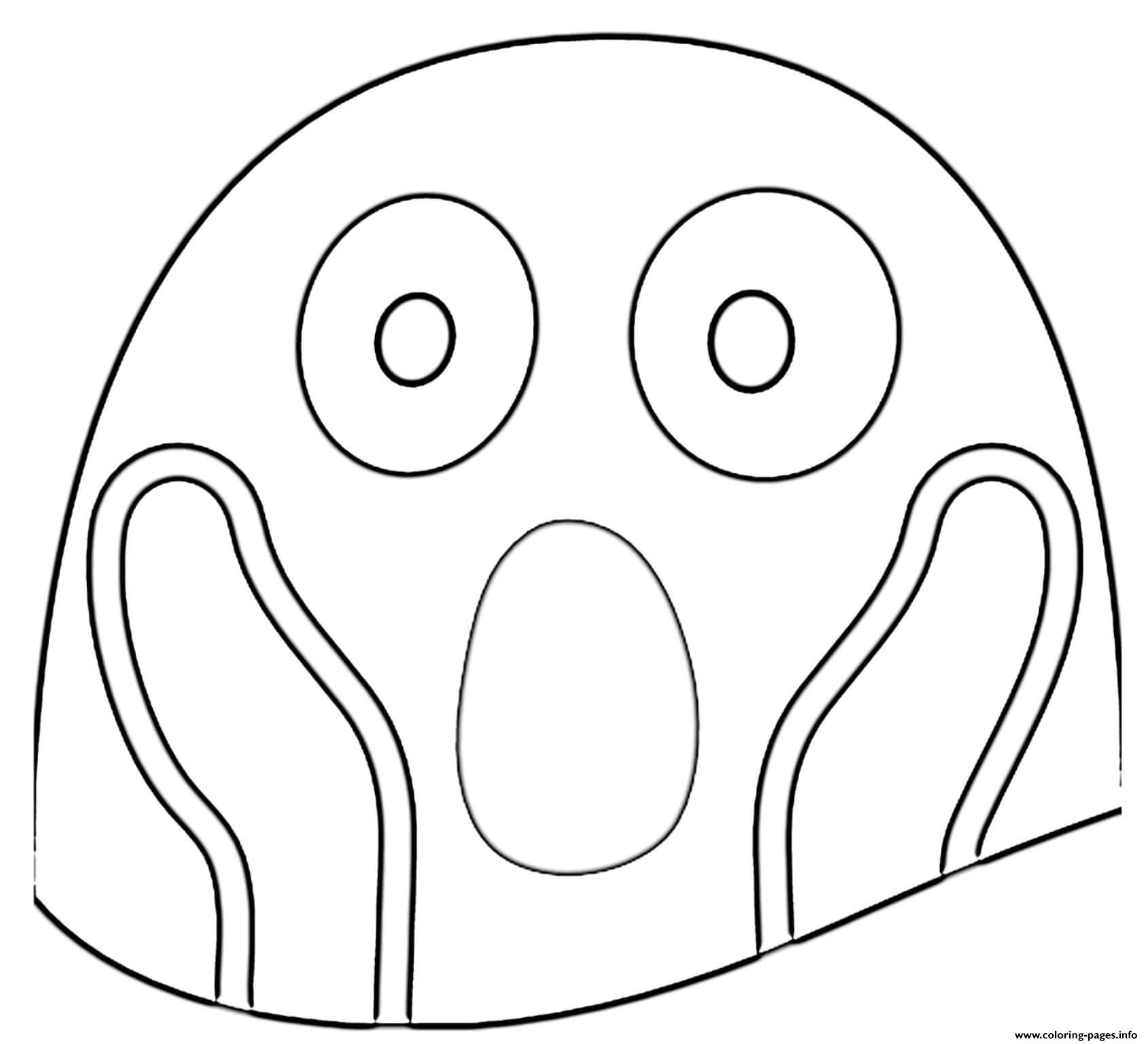 Google Emoji Fear Coloring Pages Printable