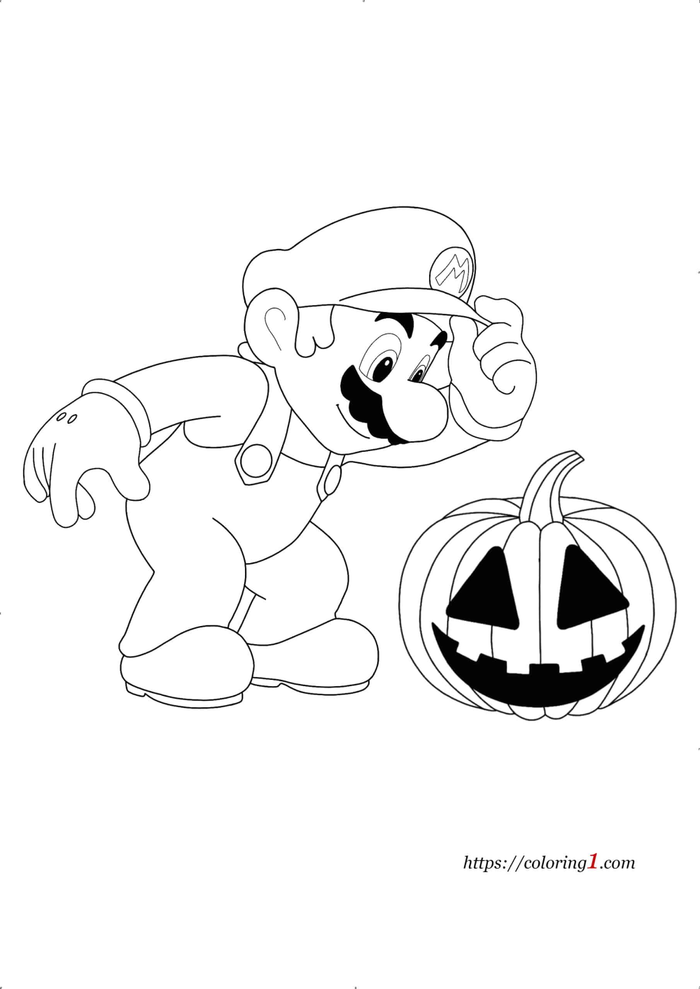 Mario Halloween Coloring Pages - 2 Free ...
