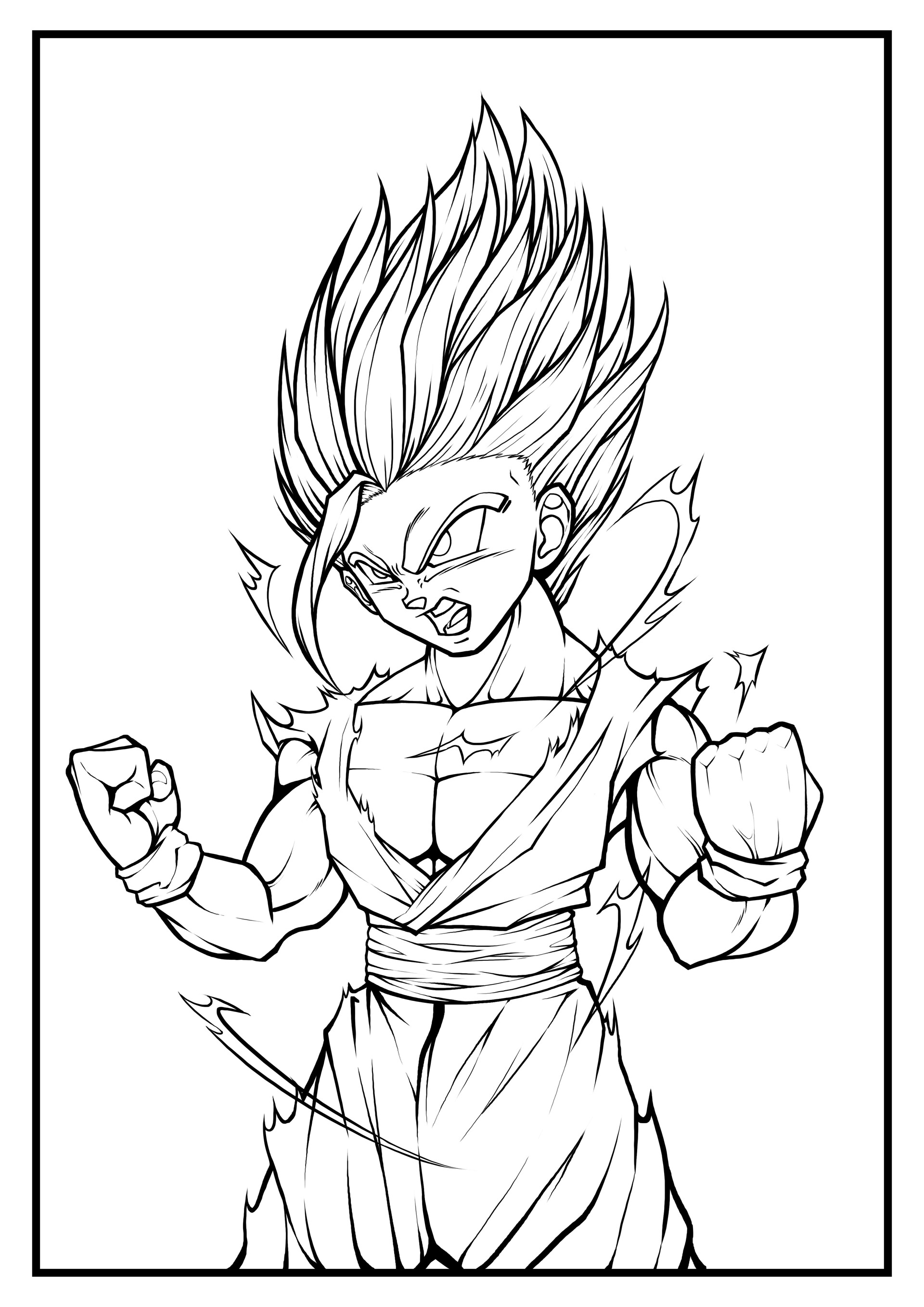 Ssj2 Gohan Coloring Pages Coloring Nation 