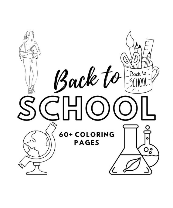 Back to School 60 Coloring Pages - Etsy