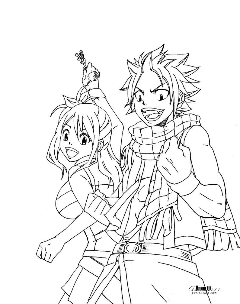 natsu and lucy , no coloring by Anam111 | Coloring pages, Cool ...