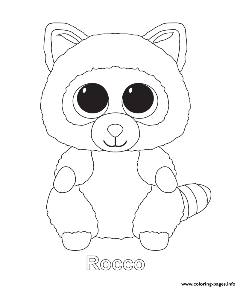 Rocco Beanie Boo Coloring Pages Printable