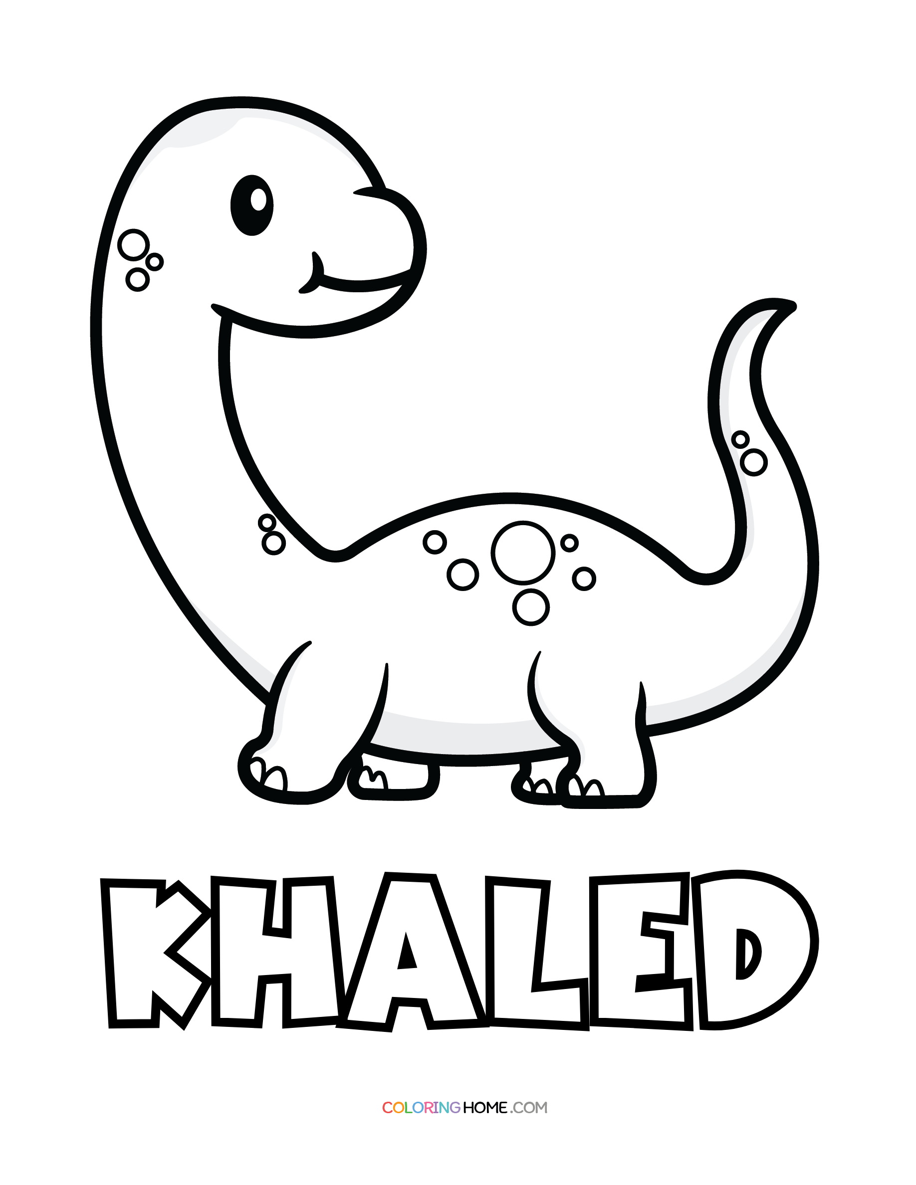 Khaled dinosaur coloring page