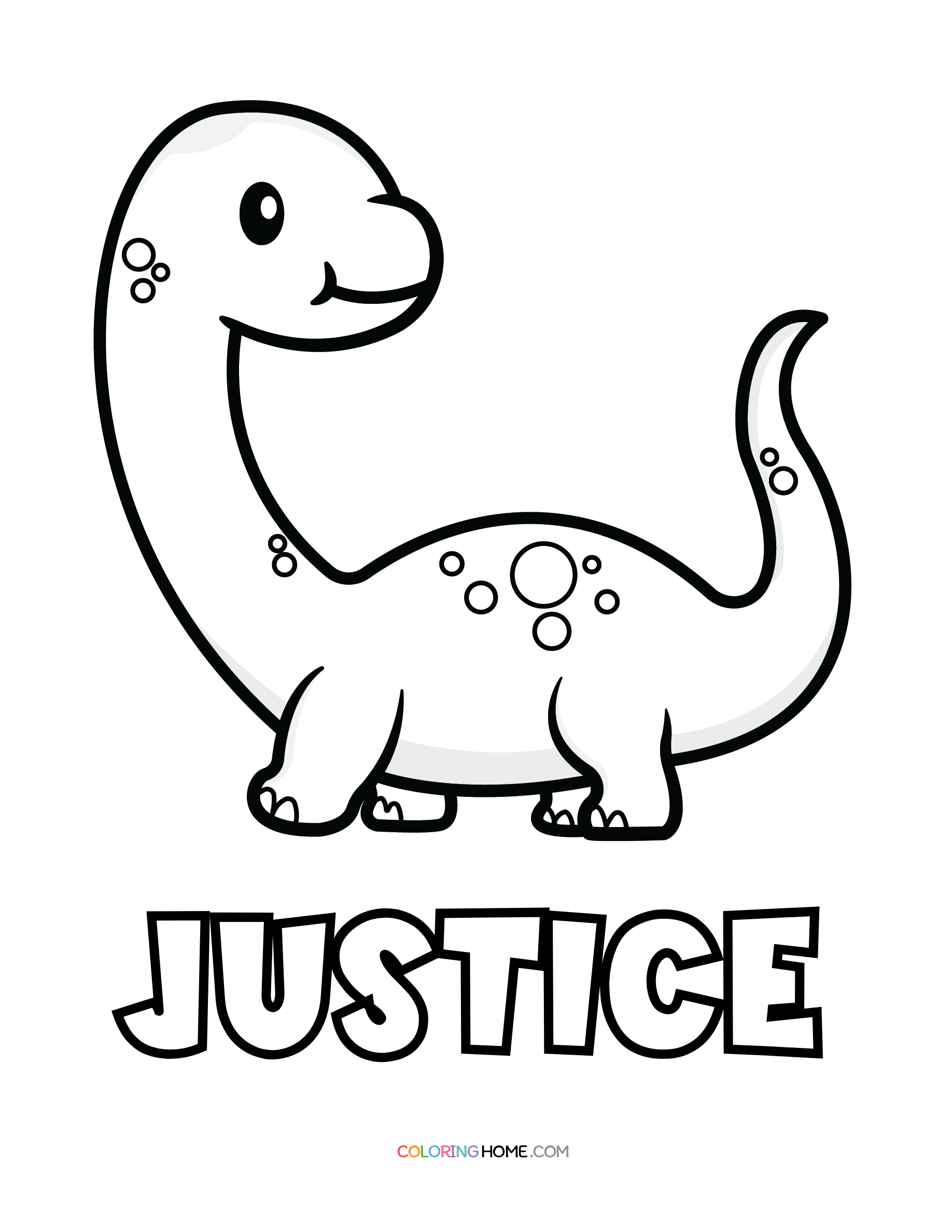 Justice dinosaur coloring page