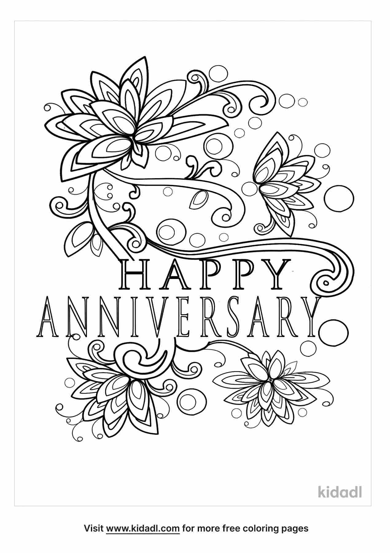 Free Anniversary Coloring Page | Coloring Page Printables | Kidadl