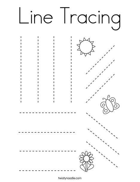 Line Tracing Coloring Page - Twisty Noodle